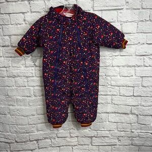 Hanna Andersson Kids Floral Snowsuit - Navy and Red